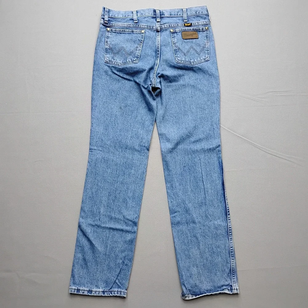Wrangler 36MWZ Slim Fit Cowboy Cut Jeans Mens 32x32 Medium Wash Blue Denim
